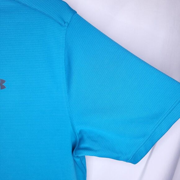 Under Armour Polo Shirt Mens XLT Teal Performance Loose HeatGear Tech - Picture 5 of 13
